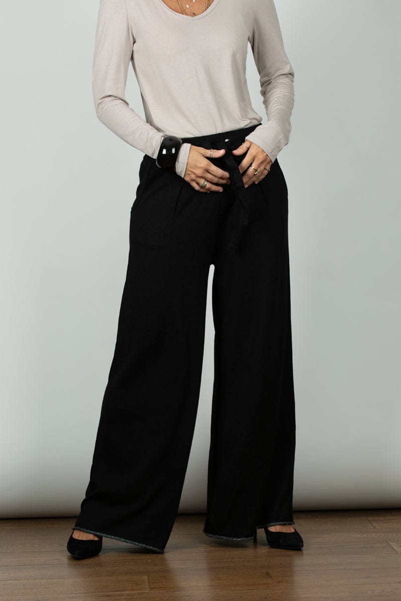 STILL מכנס סריג שחור