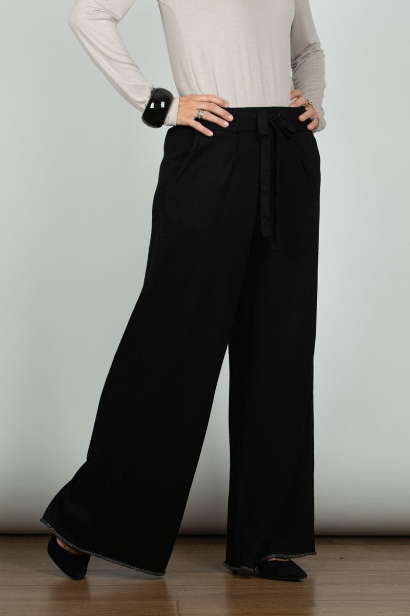 STILL מכנס סריג שחור