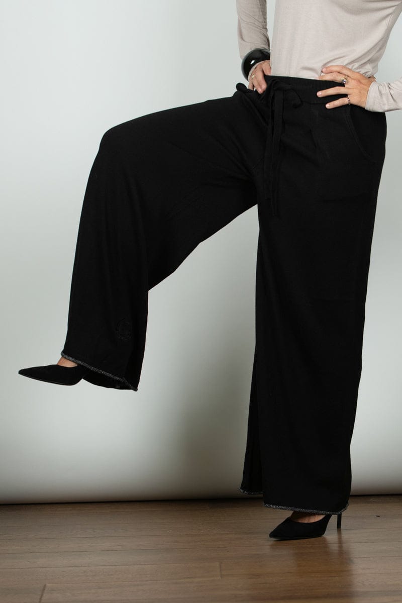 STILL מכנס סריג שחור