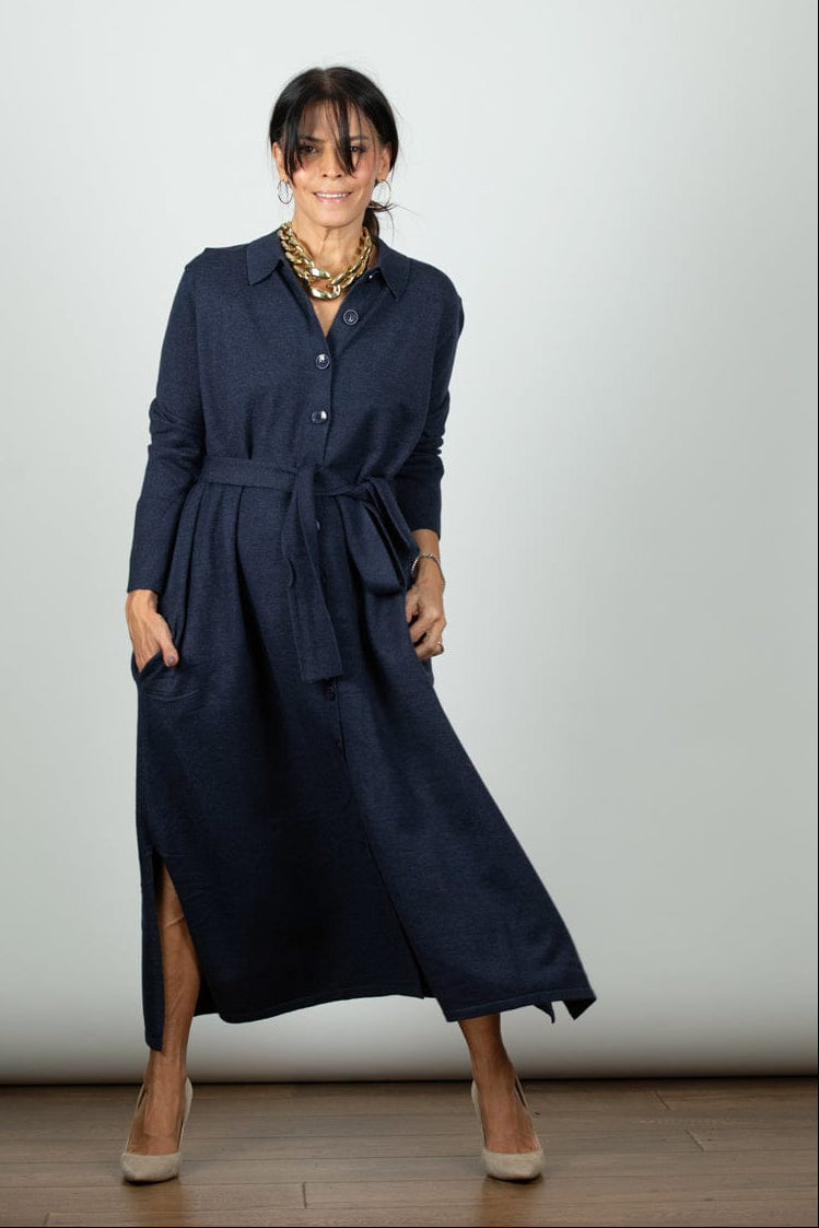 WHISPER שמלת סריג כחולה