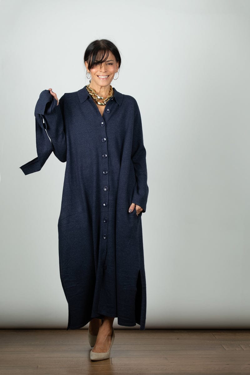 WHISPER שמלת סריג כחולה