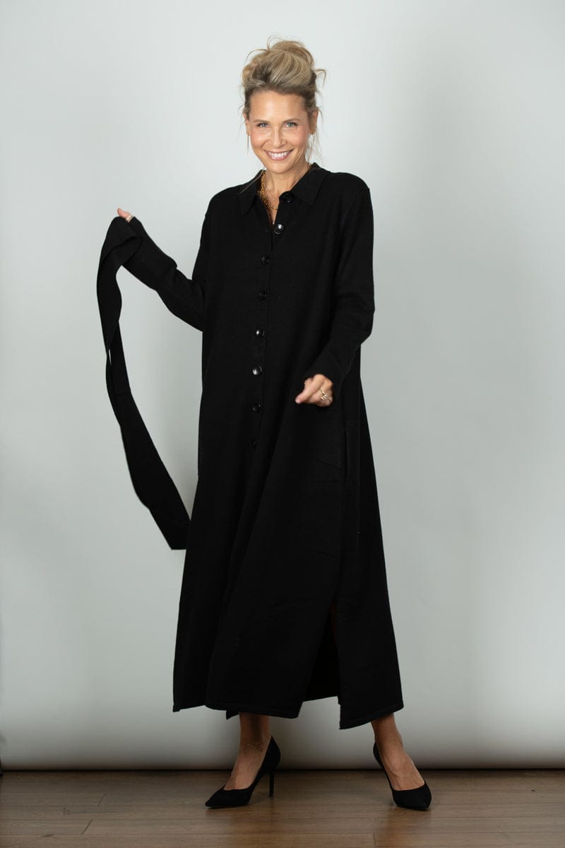 WHISPER שמלת סריג שחורה