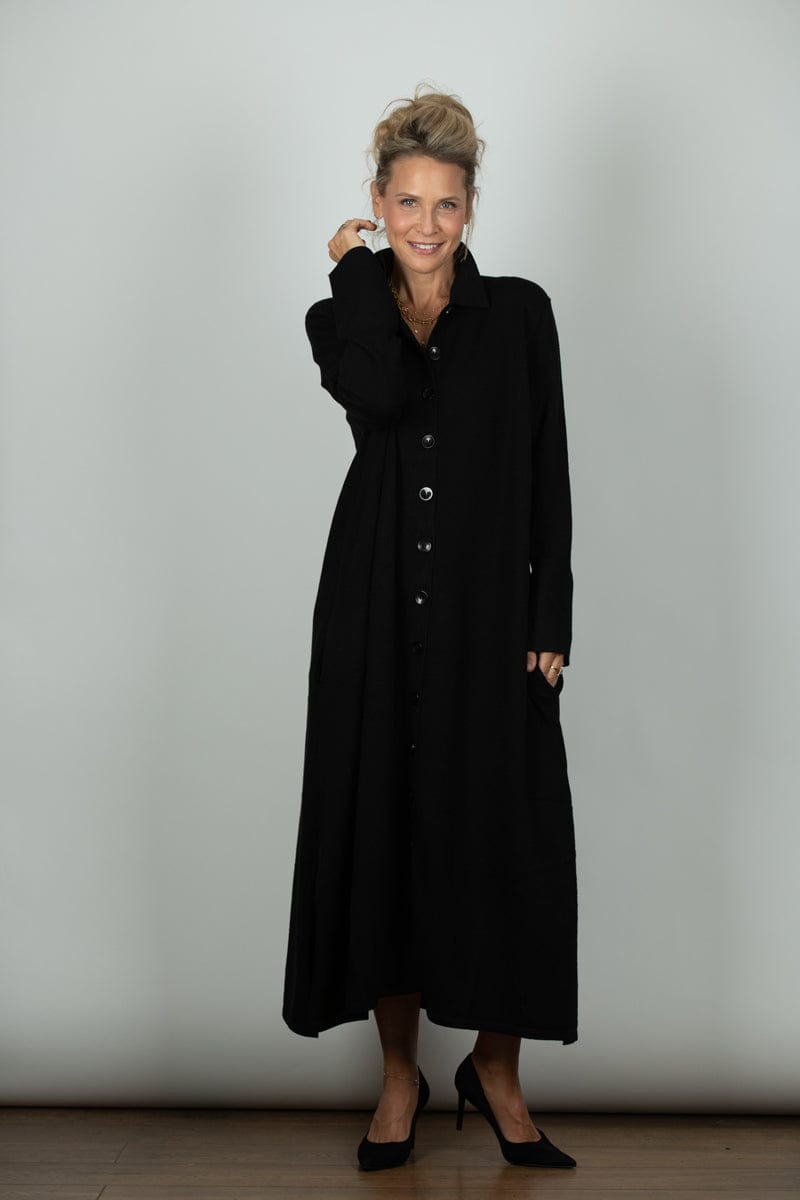 WHISPER שמלת סריג שחורה