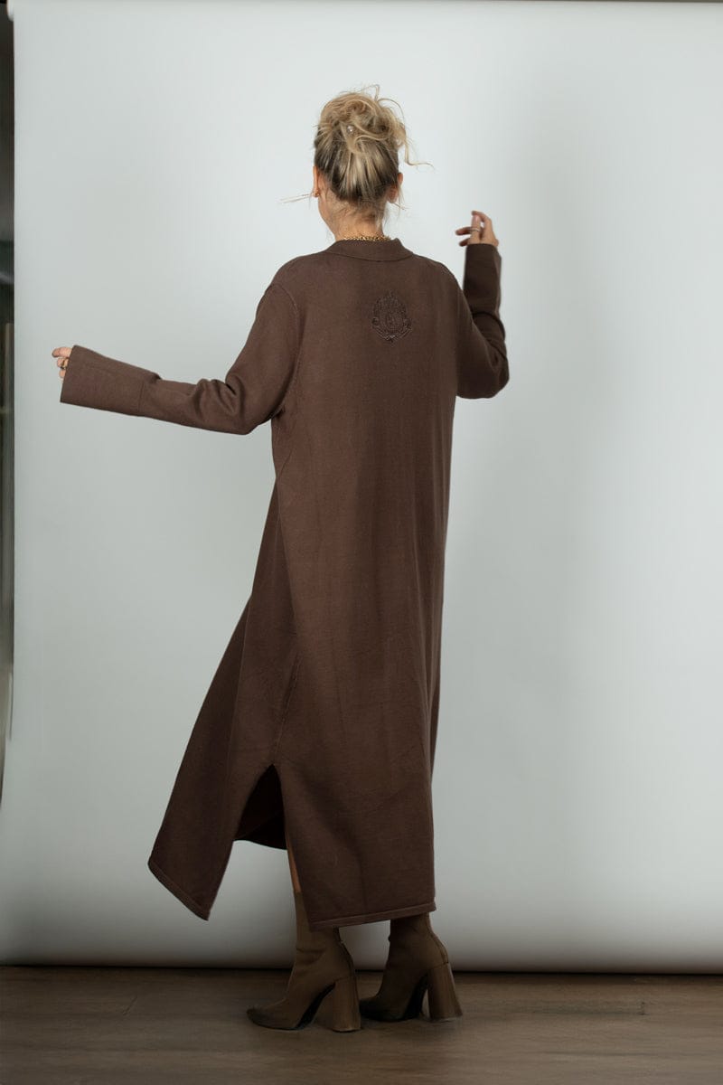 WHISPER שמלת סריג חומה