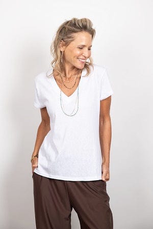 SHELL V חולצה בייסיק לבנה