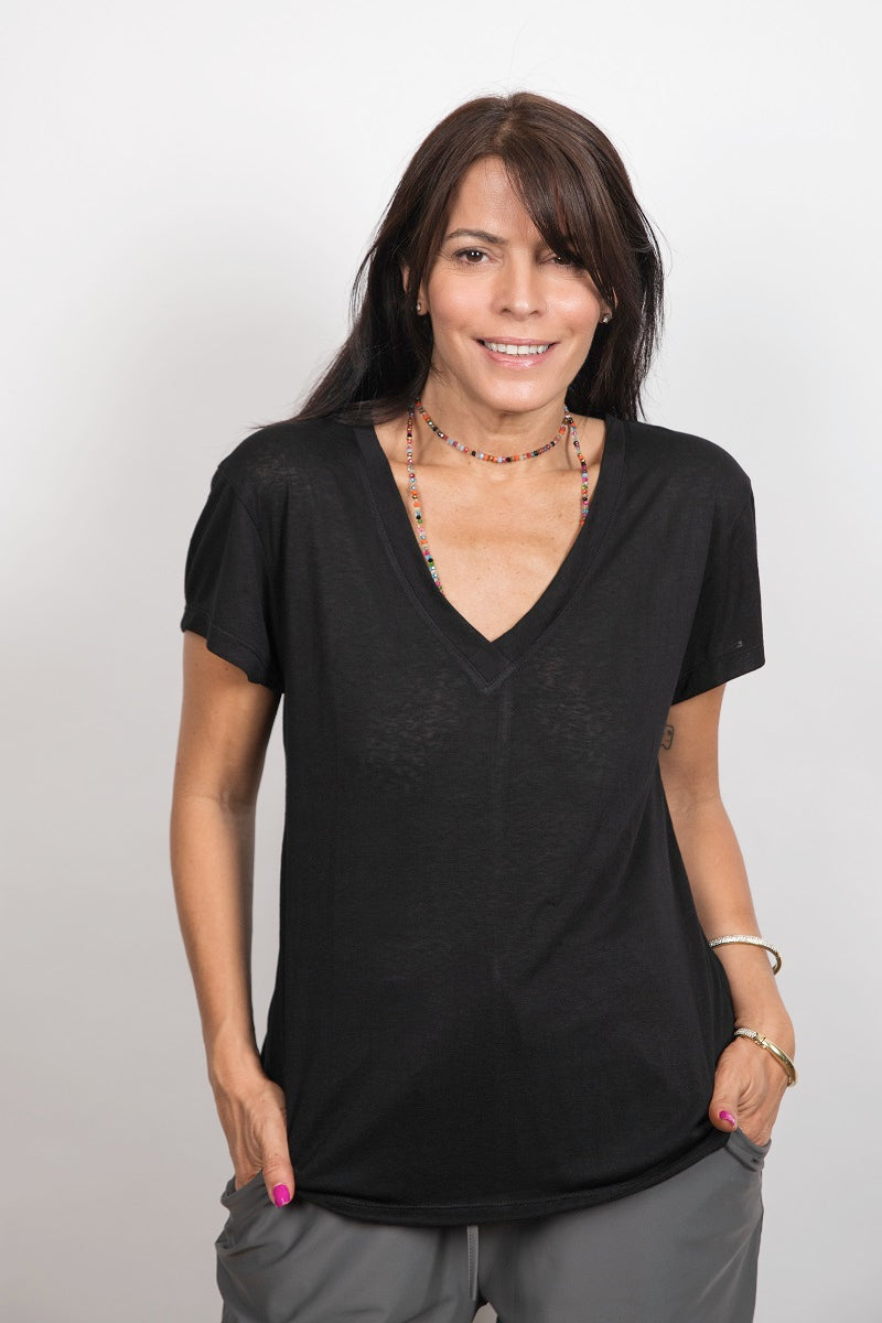 SHELL V חולצה בייסיק שחורה