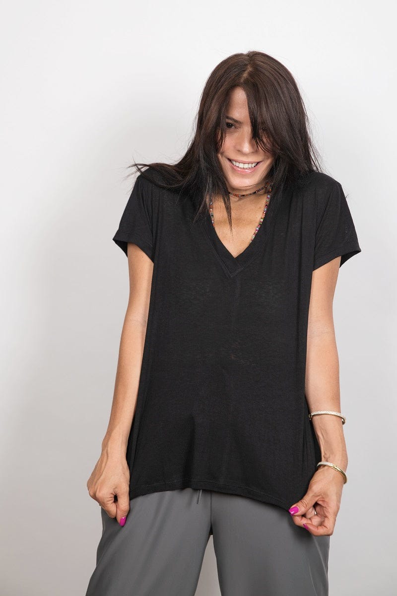 SHELL V חולצה בייסיק שחורה