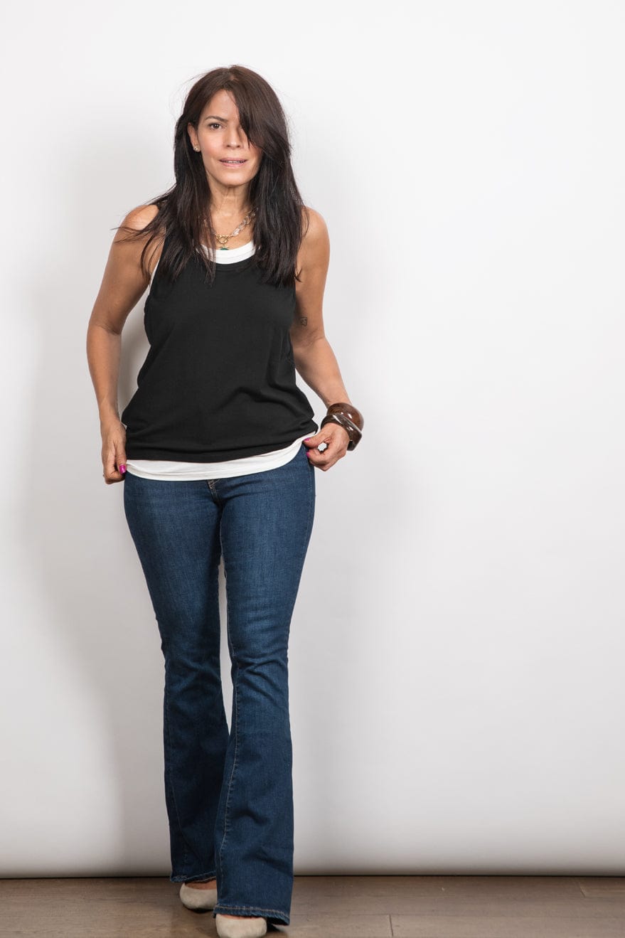 GUY גופיה שחור לבן