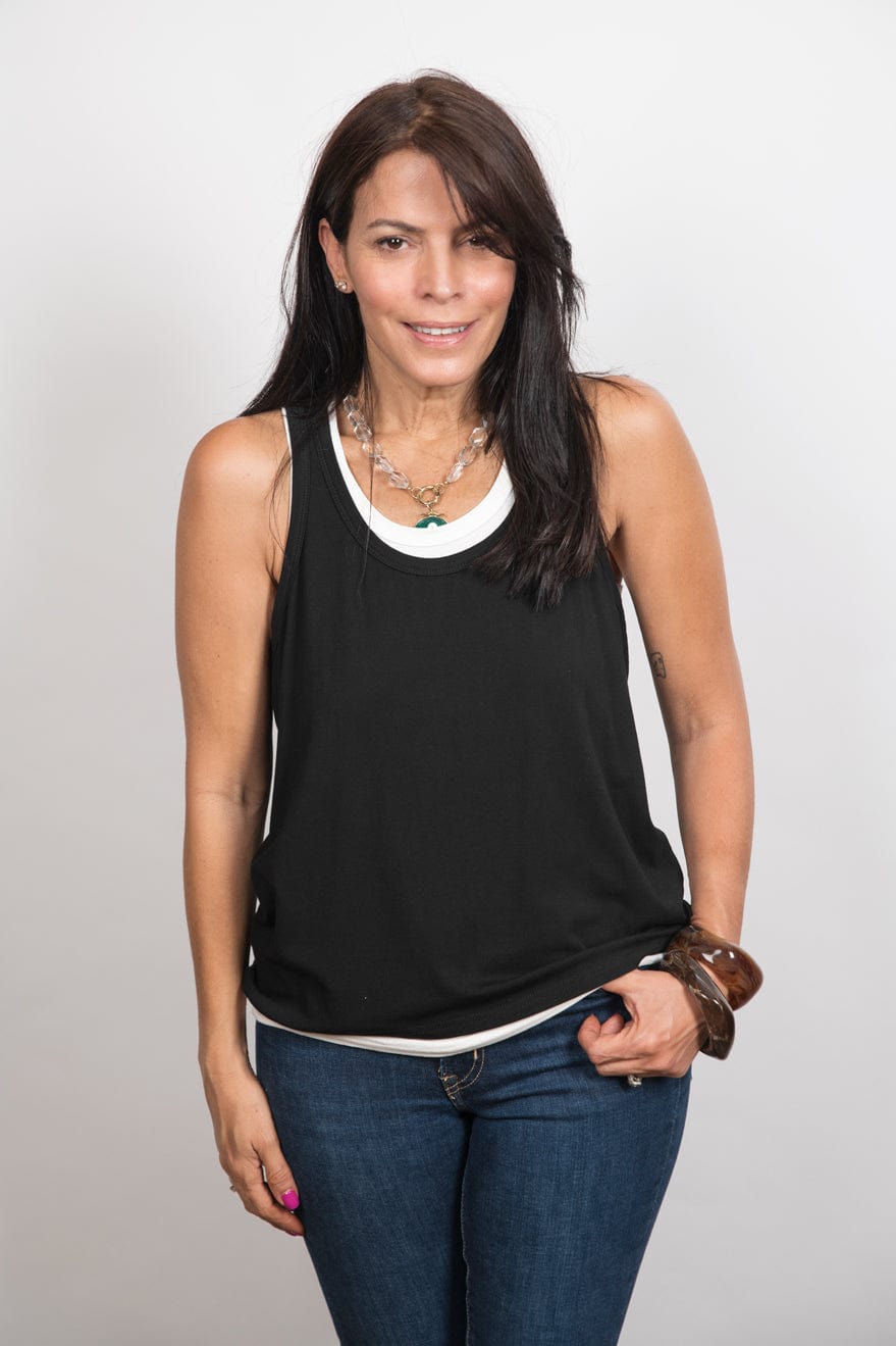 GUY גופיה שחור לבן