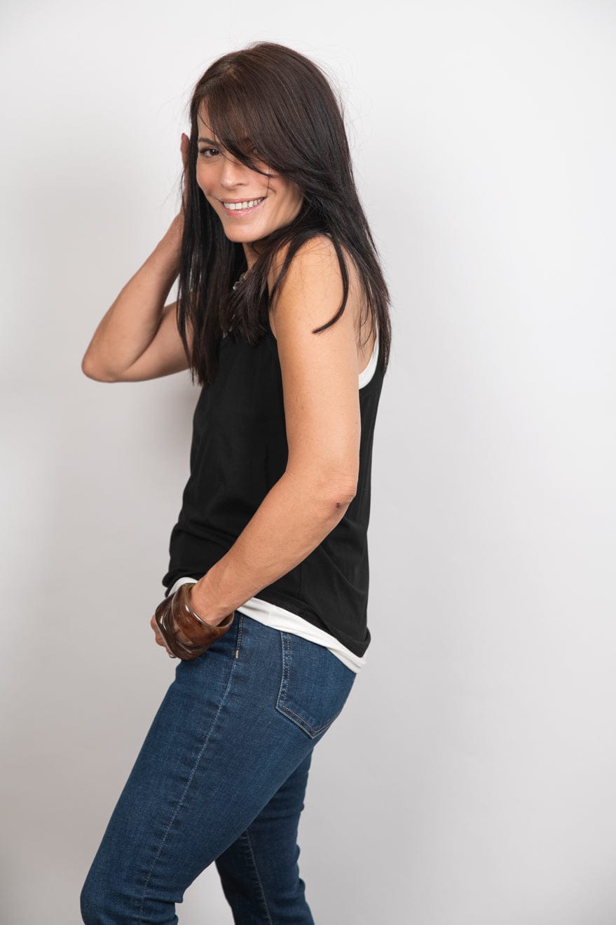 GUY גופיה שחור לבן