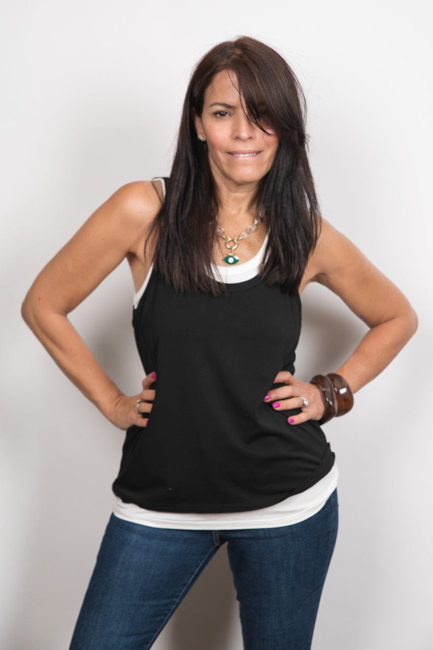 GUY גופיה שחור לבן