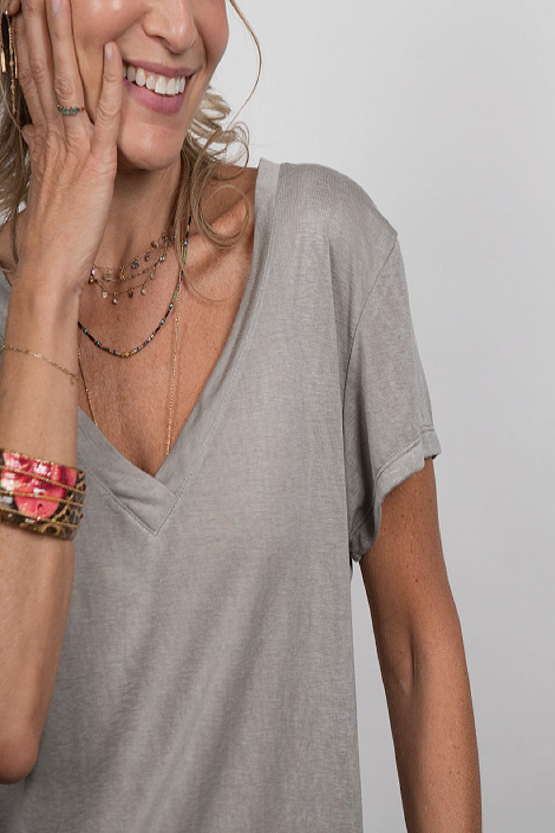 SHELL V חולצה בייסיק אפורה