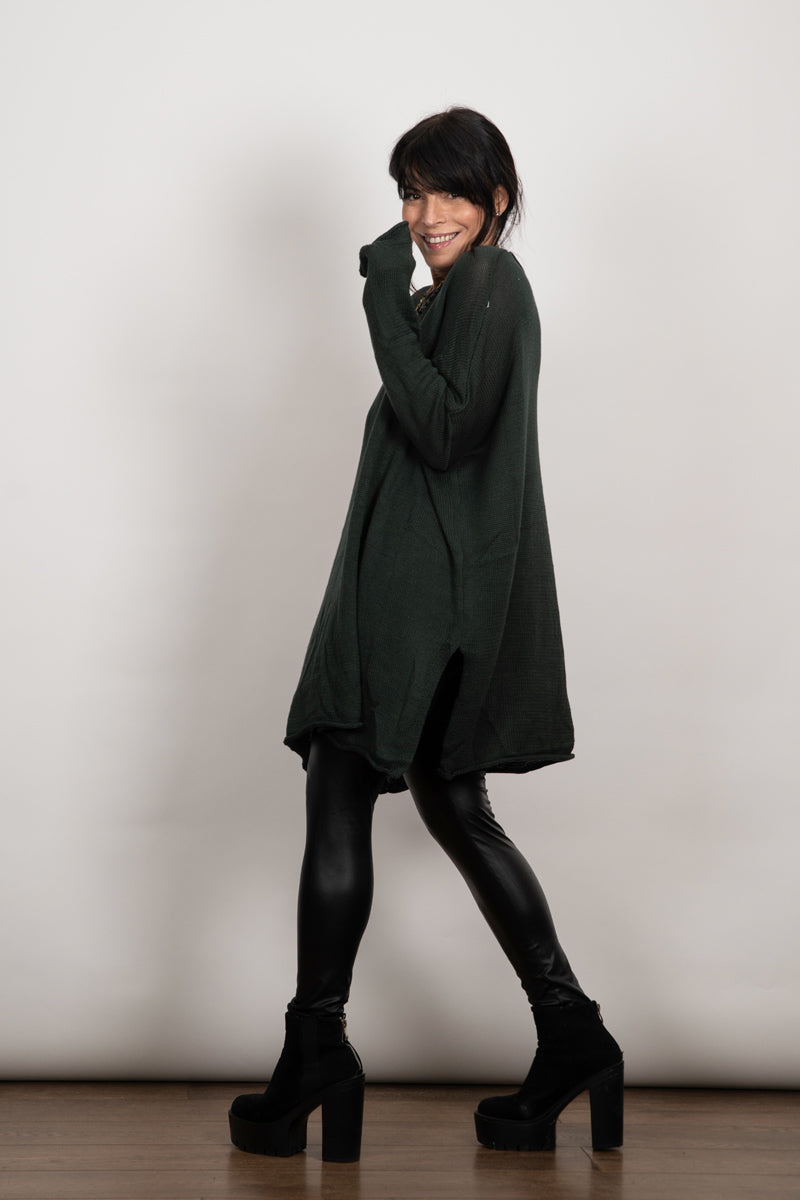 DUSTY סריג אוברסייז ירוק