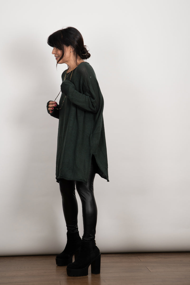 DUSTY סריג אוברסייז ירוק