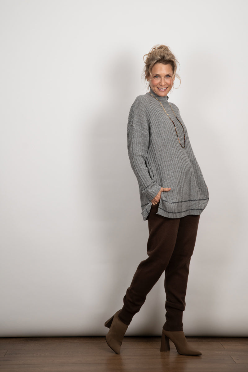 FROST סריג אוברסייז גולף אפור