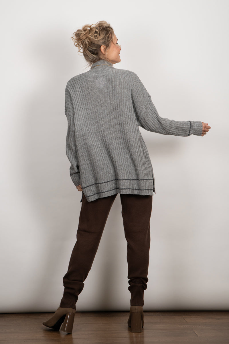 FROST סריג אוברסייז גולף אפור