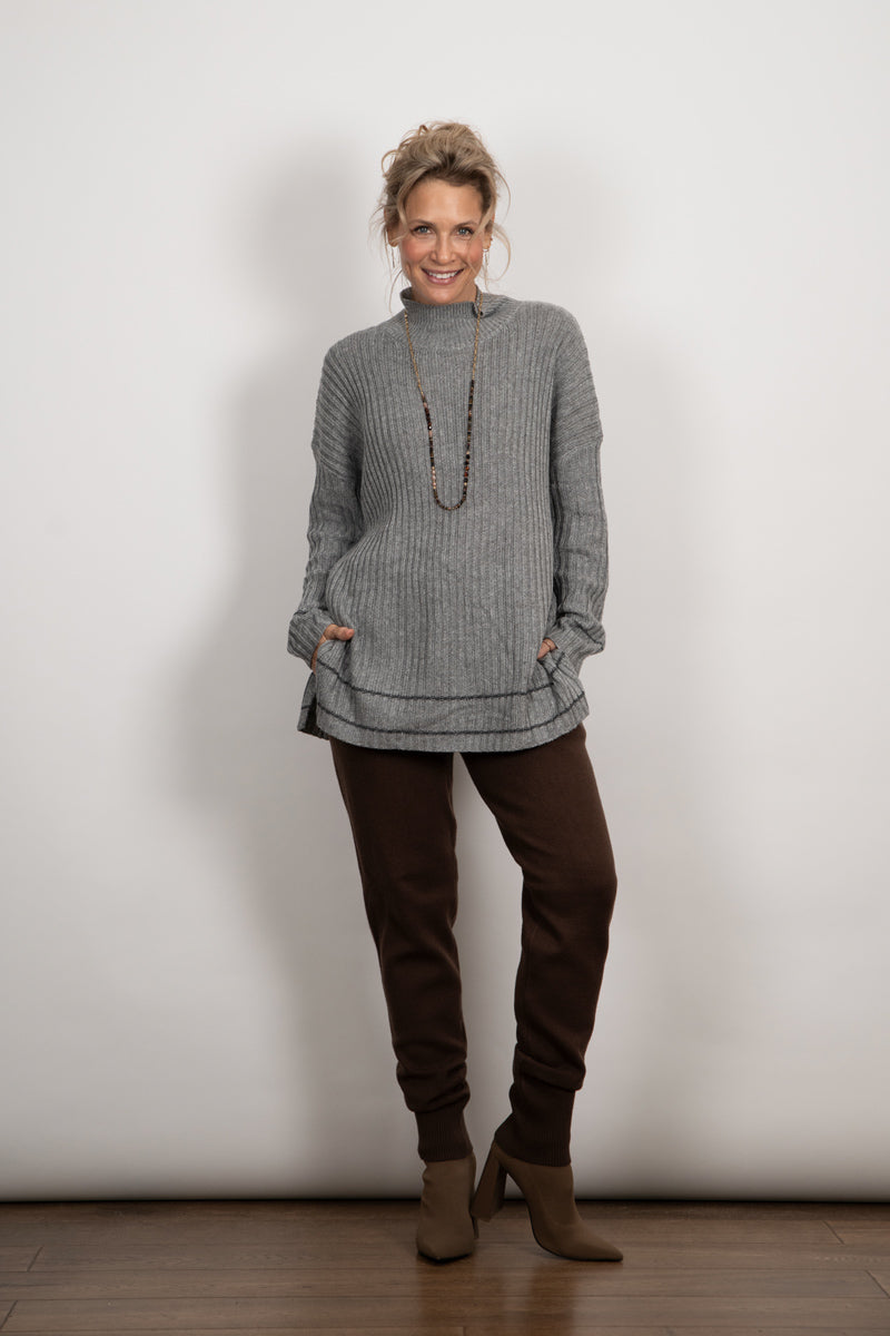 FROST סריג אוברסייז גולף אפור