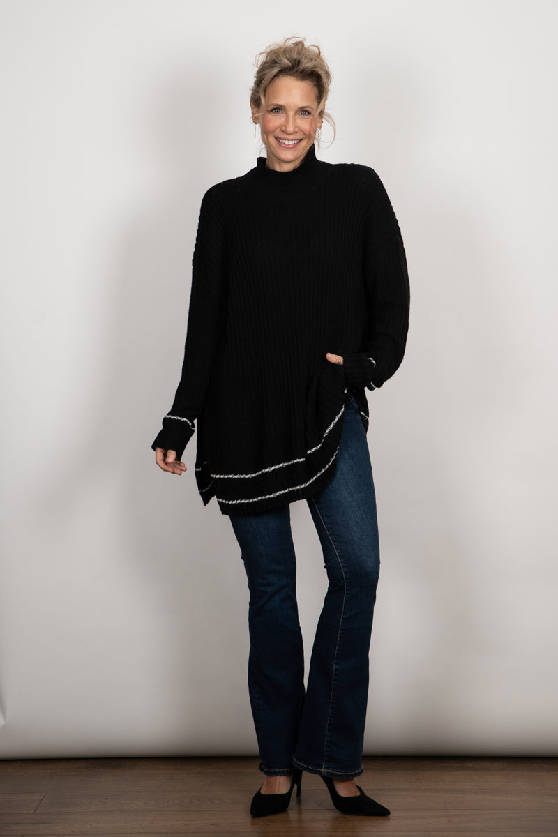 FROST סריג אוברסייז מיני גולף שחור