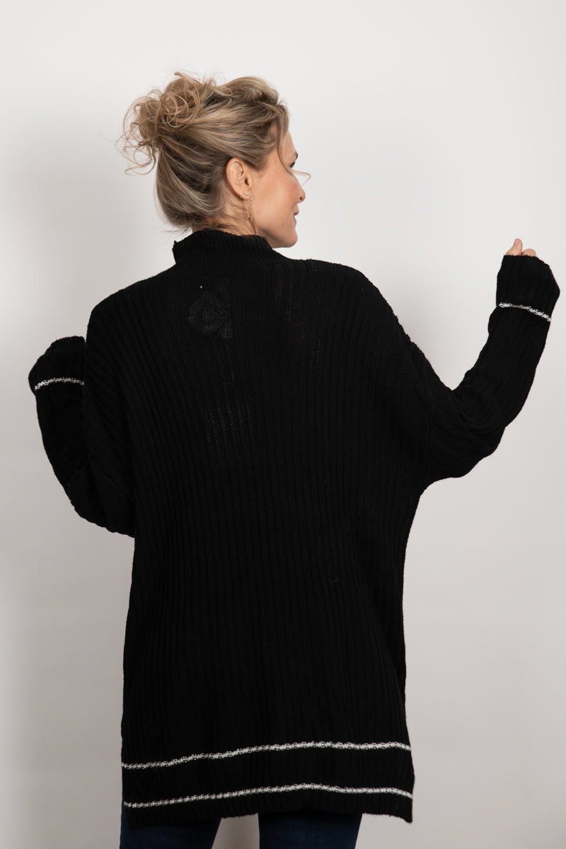 FROST סריג אוברסייז מיני גולף שחור