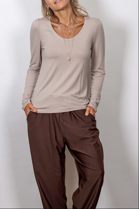 SAGIE  חולצה בייסיק קאמל