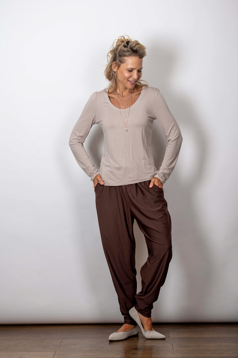 SAGIE  חולצה בייסיק קאמל