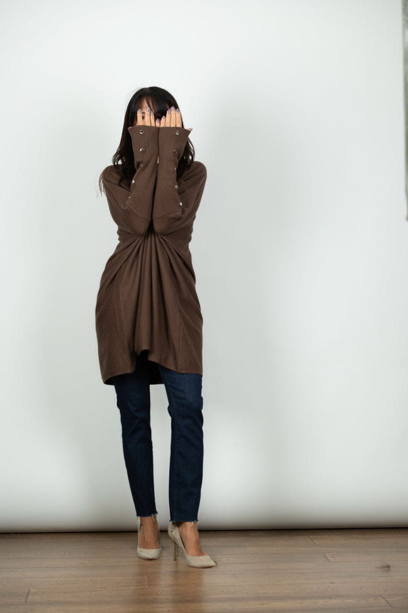 PULSE סריג אוברסייז חום גדול