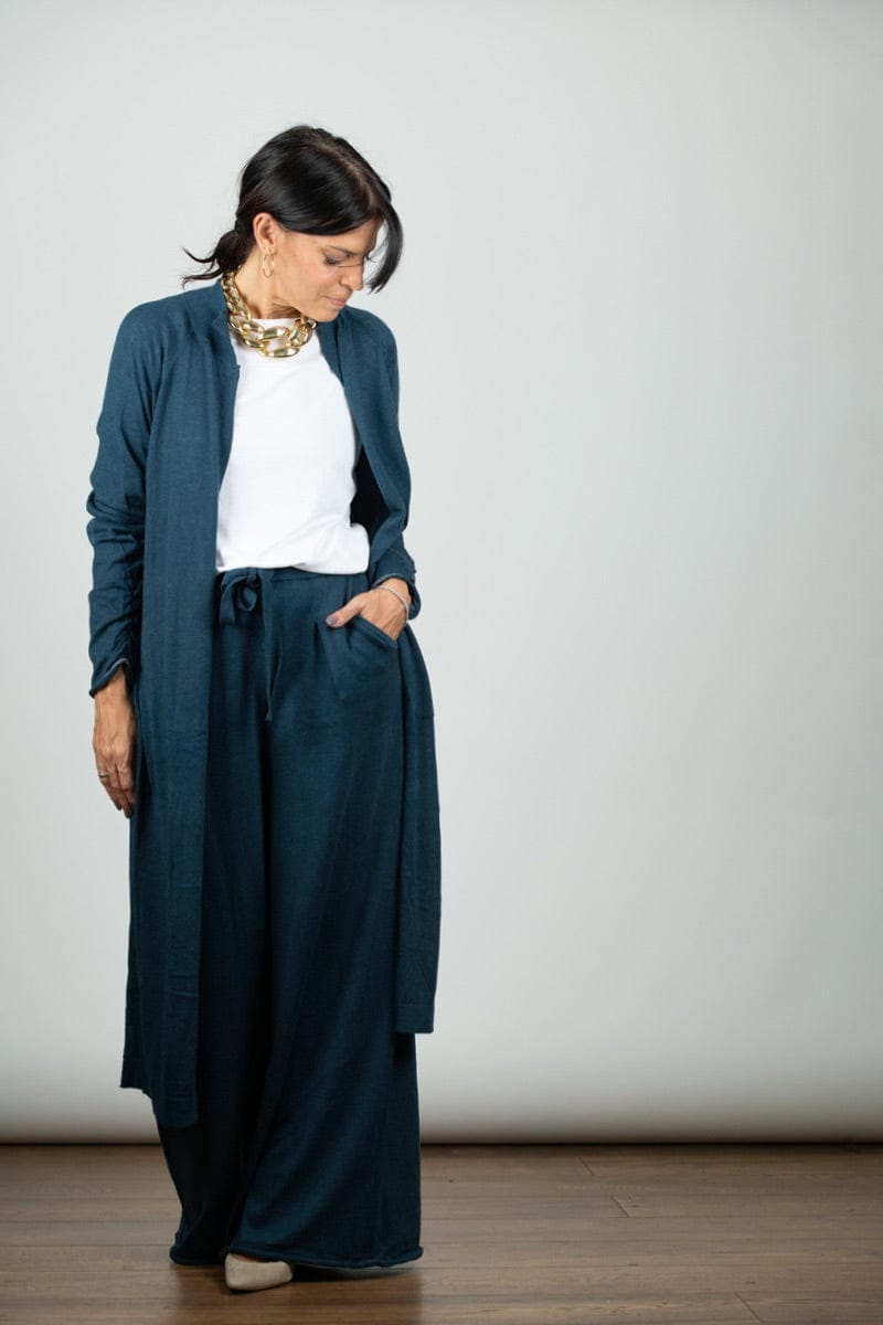 STILL מכנס סריג כחול