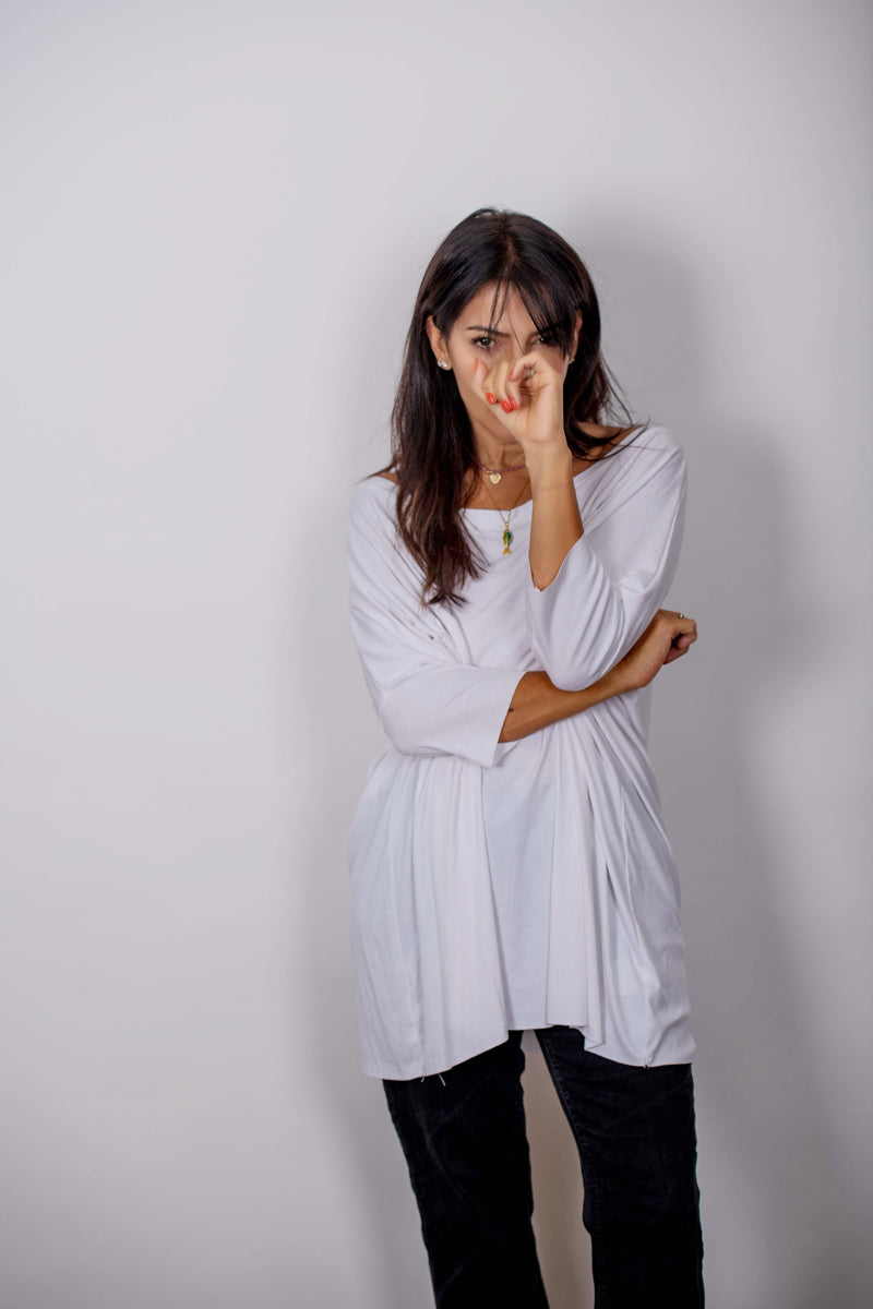 TOKYO חולצת אוברסייז לבנה