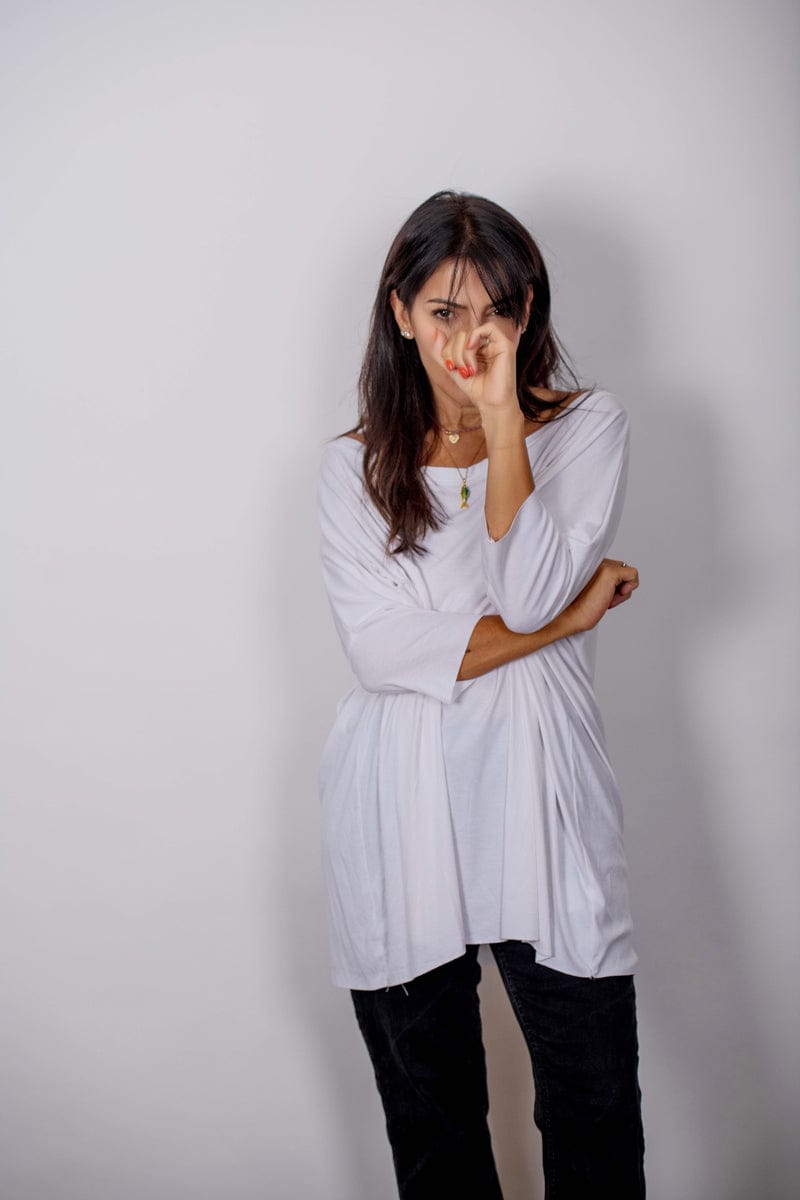 TOKYO חולצת אוברסייז לבנה