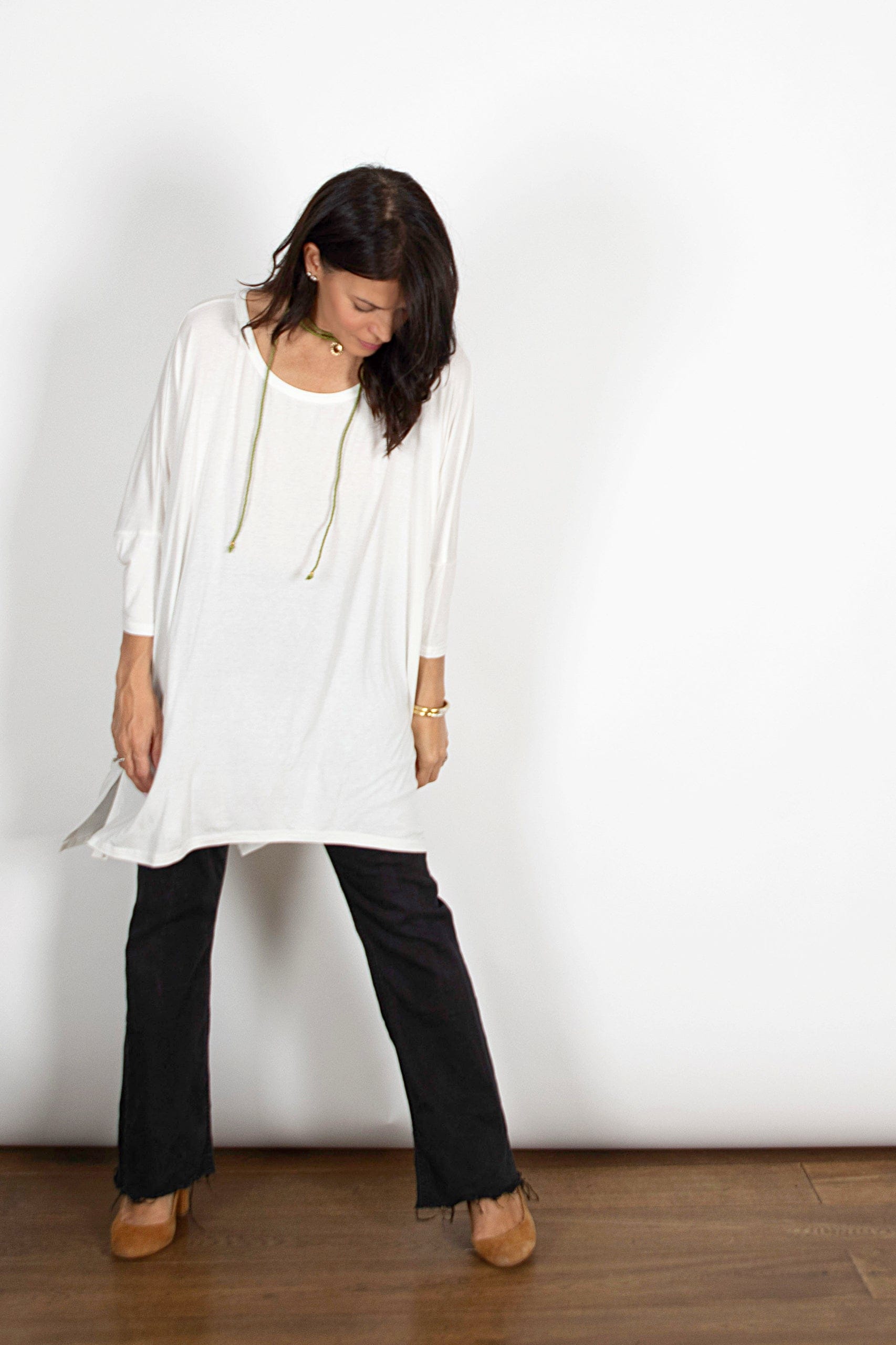 SAM חולצה אוברסייז לבנה