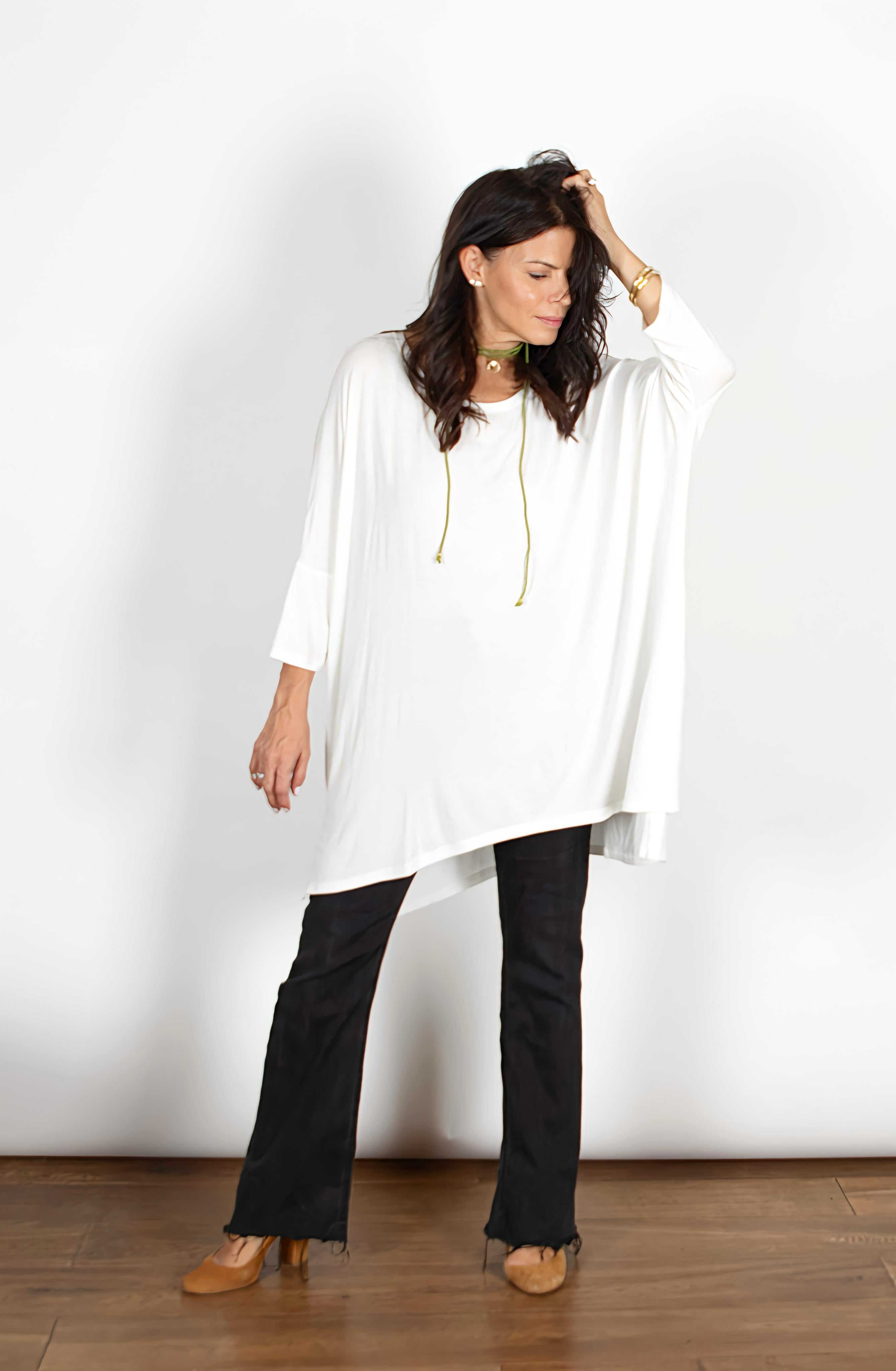 SAM חולצה אוברסייז לבנה