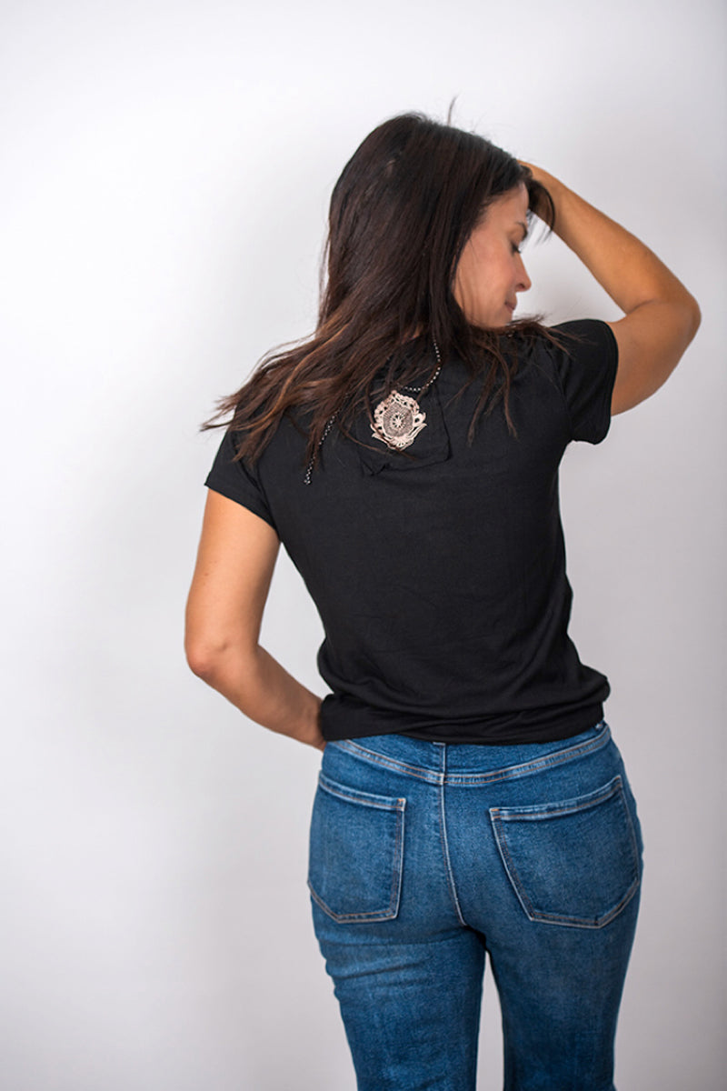 SISLEY  חולצת כפתורים שחורה