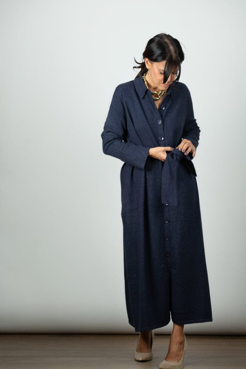 WHISPER שמלת סריג כחולה