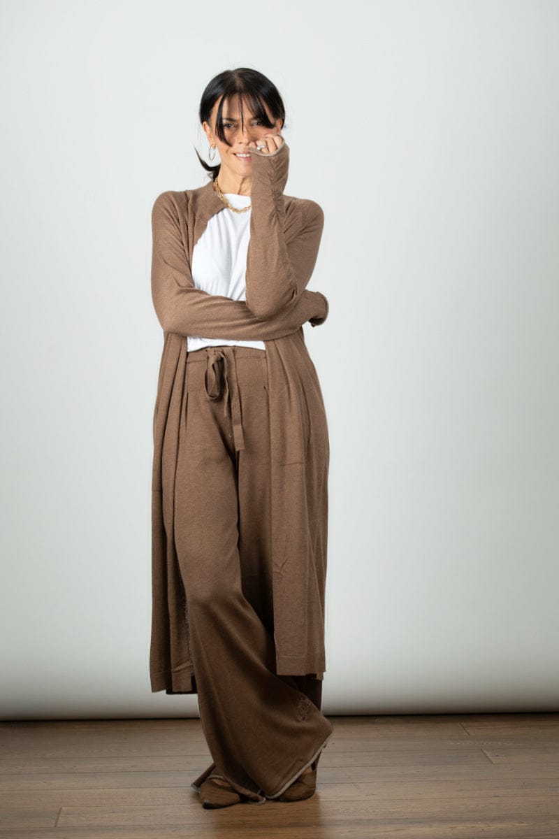 STILL מכנס סריג חום