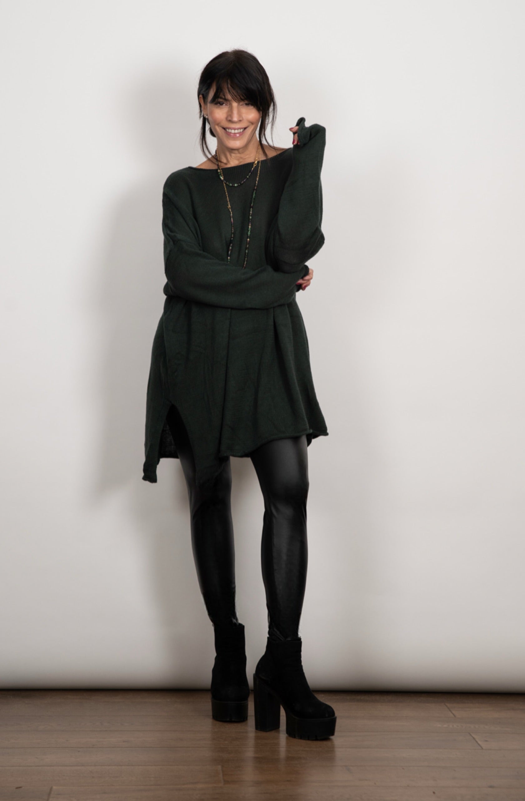 DUSTY סריג אוברסייז ירוק