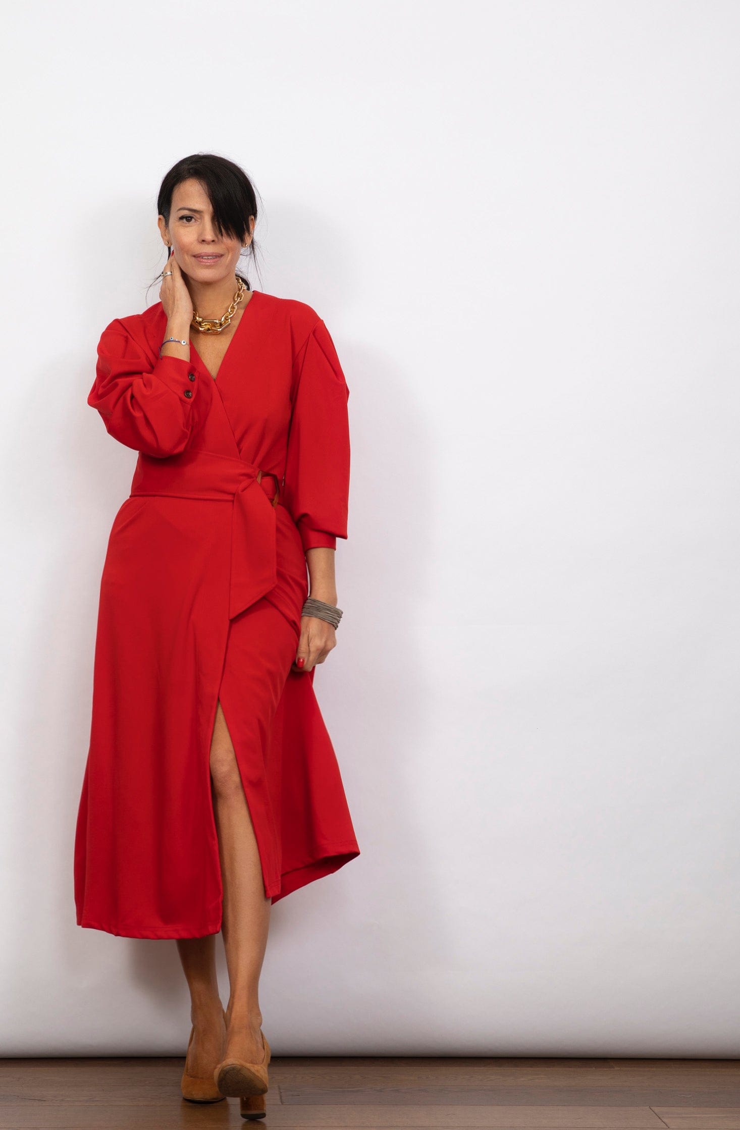 HERA שמלת מעטפת אדומה image 9