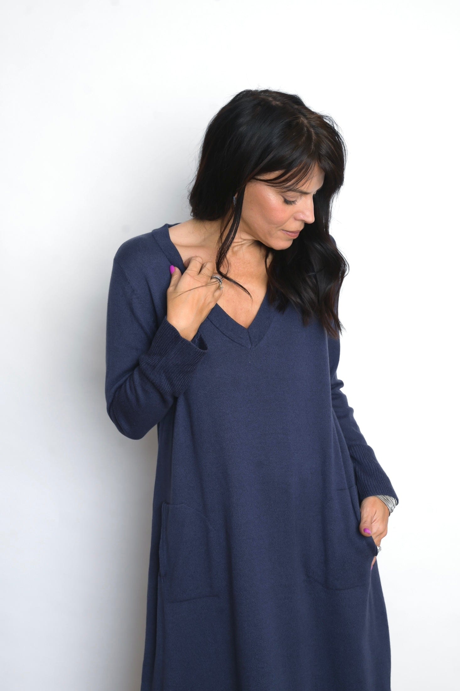 NIMOS V שמלת סריג כחולה image 9