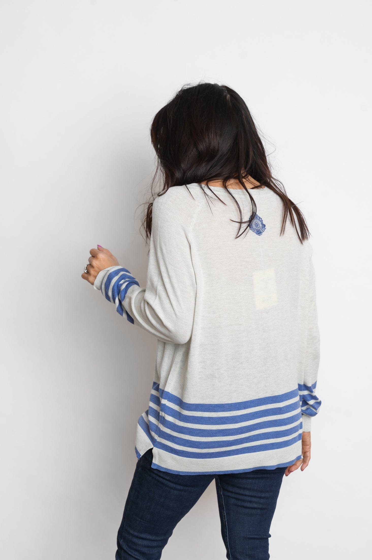 ARKI סריג בהיר מלאנז׳ כחול image 5