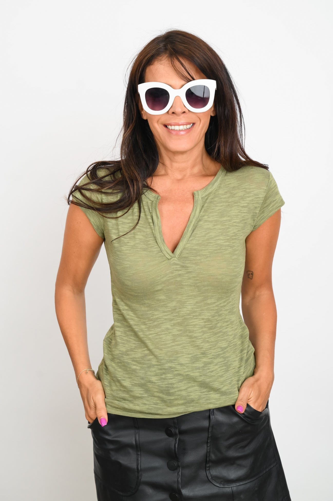 DAY חולצה ירוקה ביסיק צמודה image 3