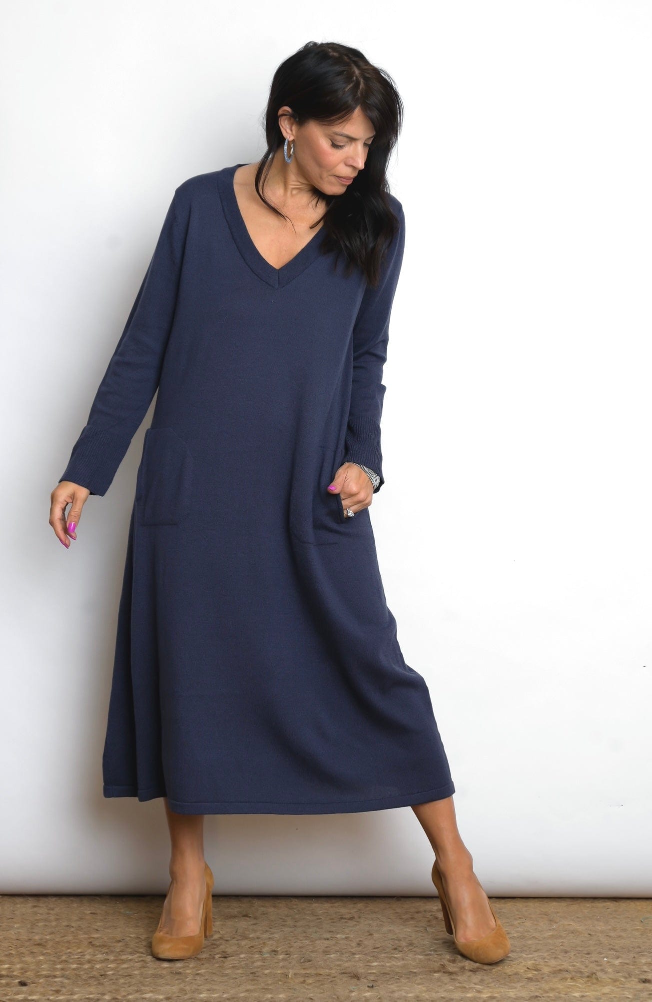 NIMOS V שמלת סריג כחולה image 8