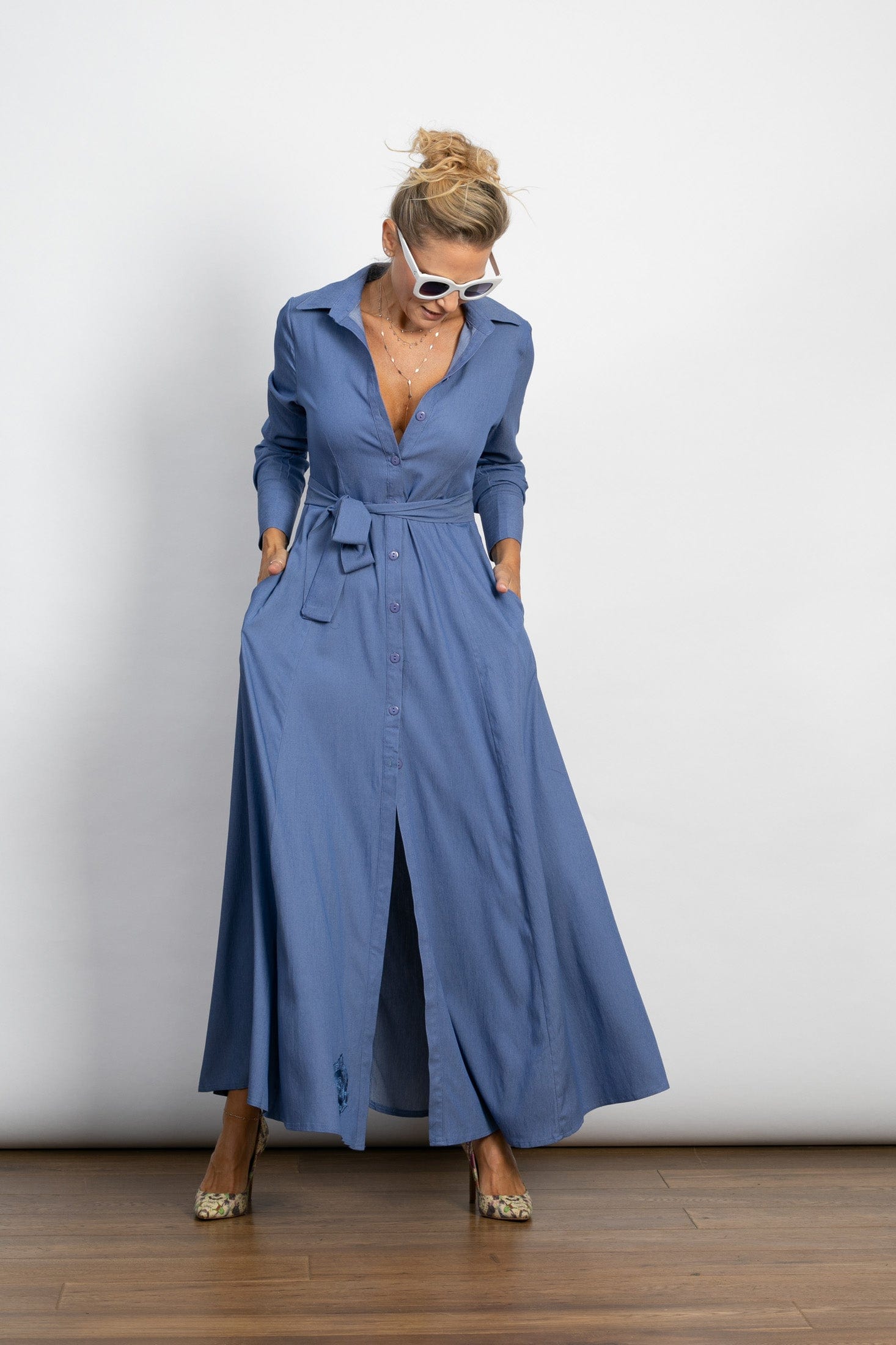 LIMA שמלה מקסי כפתורים image 0