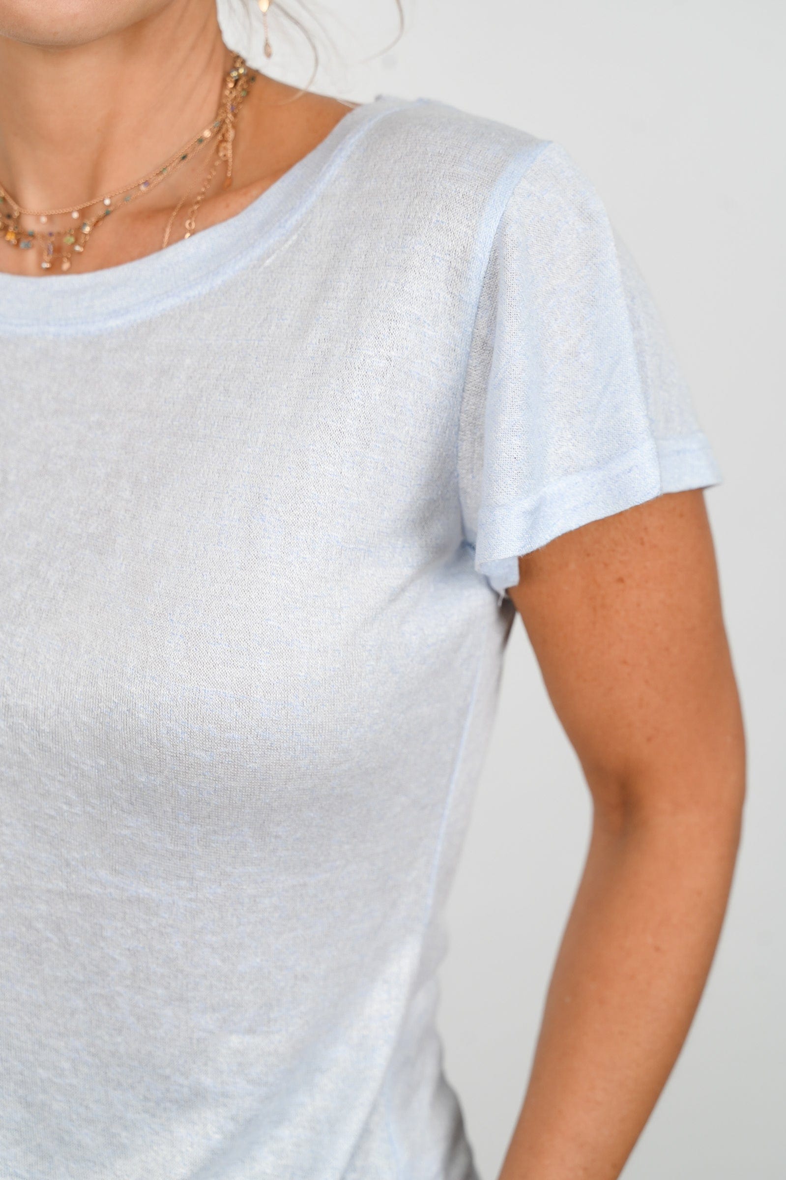 TROY חולצה תכלת בייסיק image 4