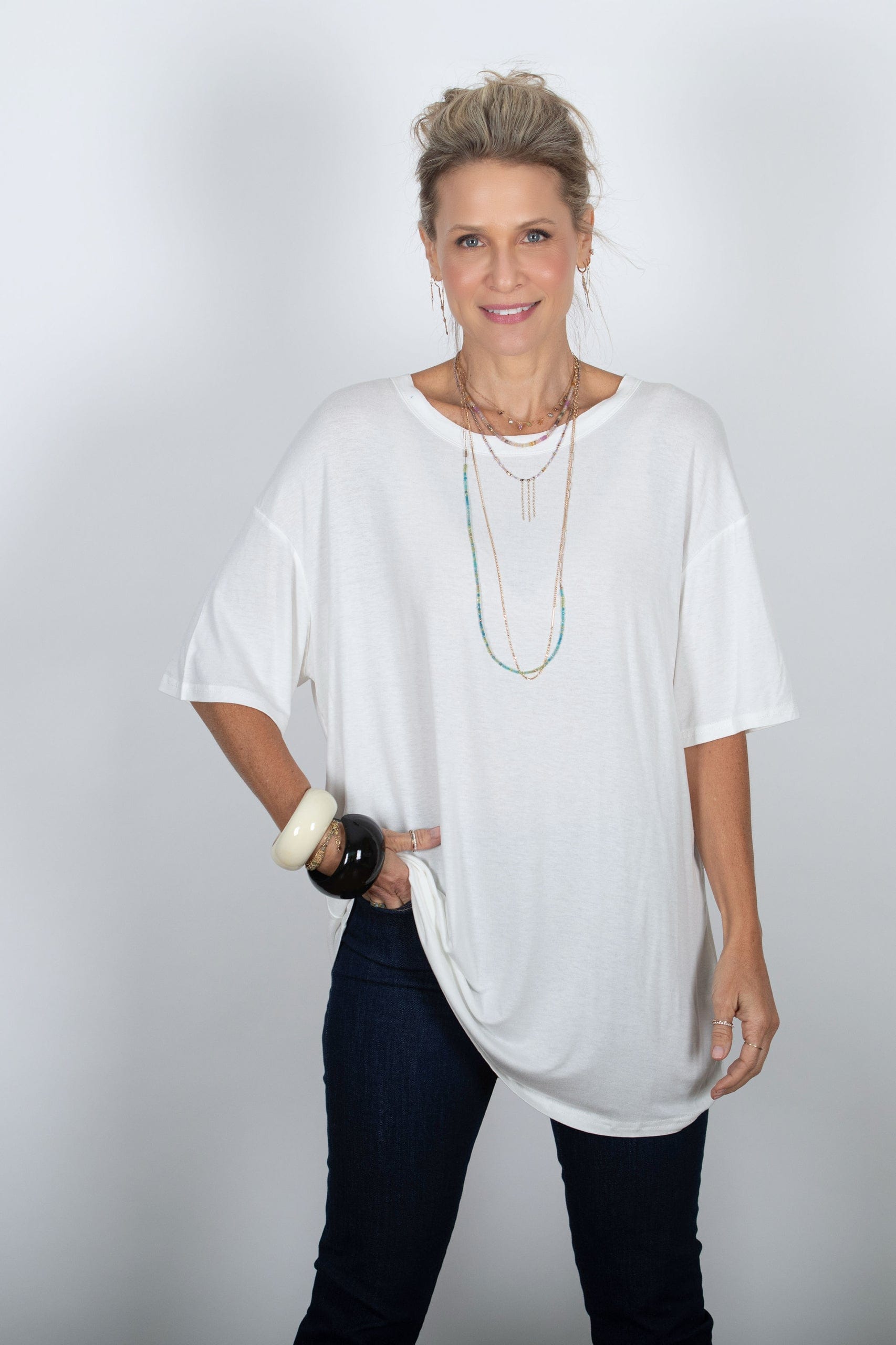 EYAL חולצה יוניסקס לבנה image 2