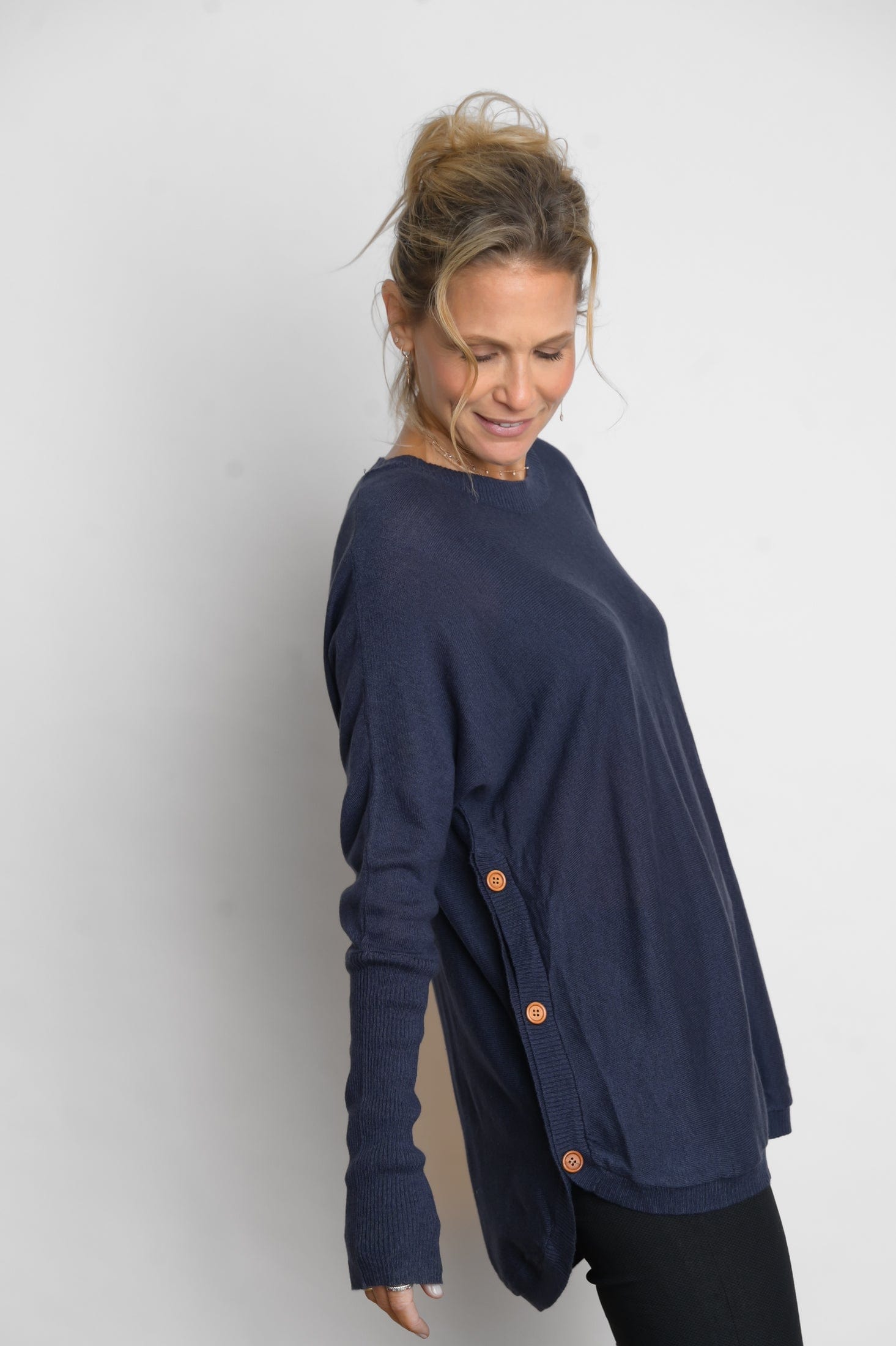 DIA סריג כחול מעוצב כפתורים image 5