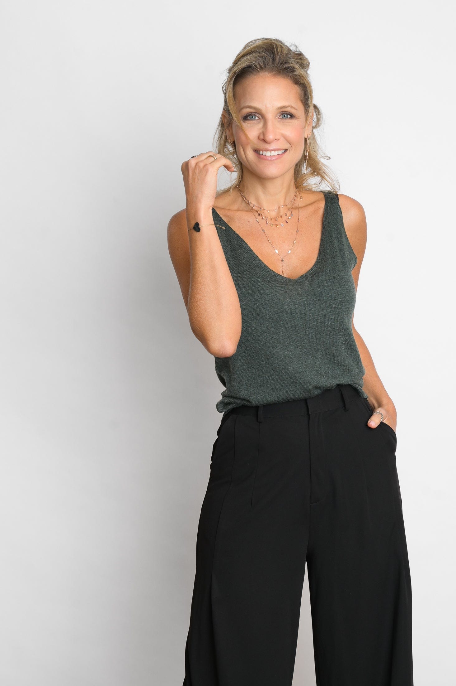 LEMNOS גופיית סריג ירוק image 4