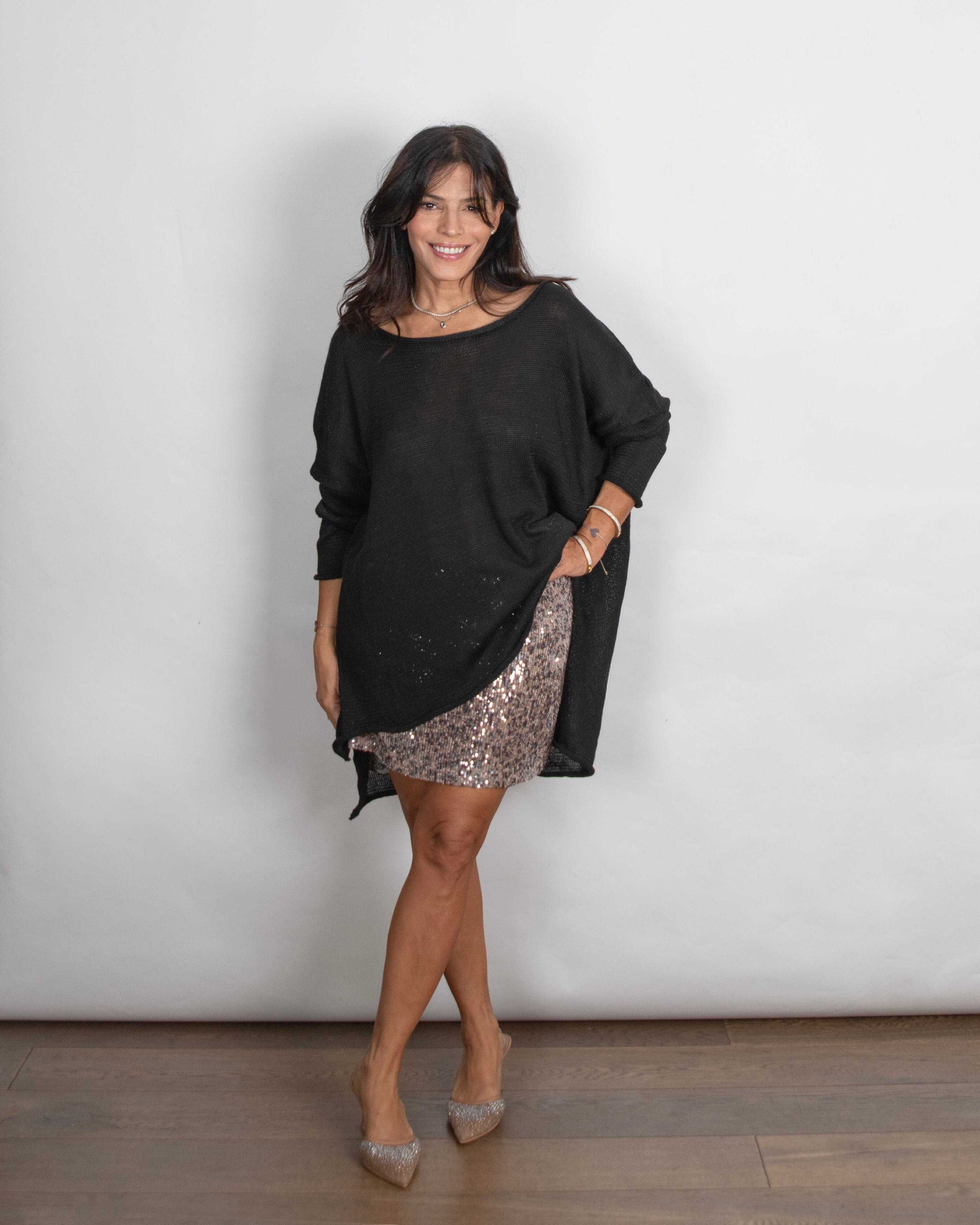 KEYS סריג שחור אוברסייז גדול image 5