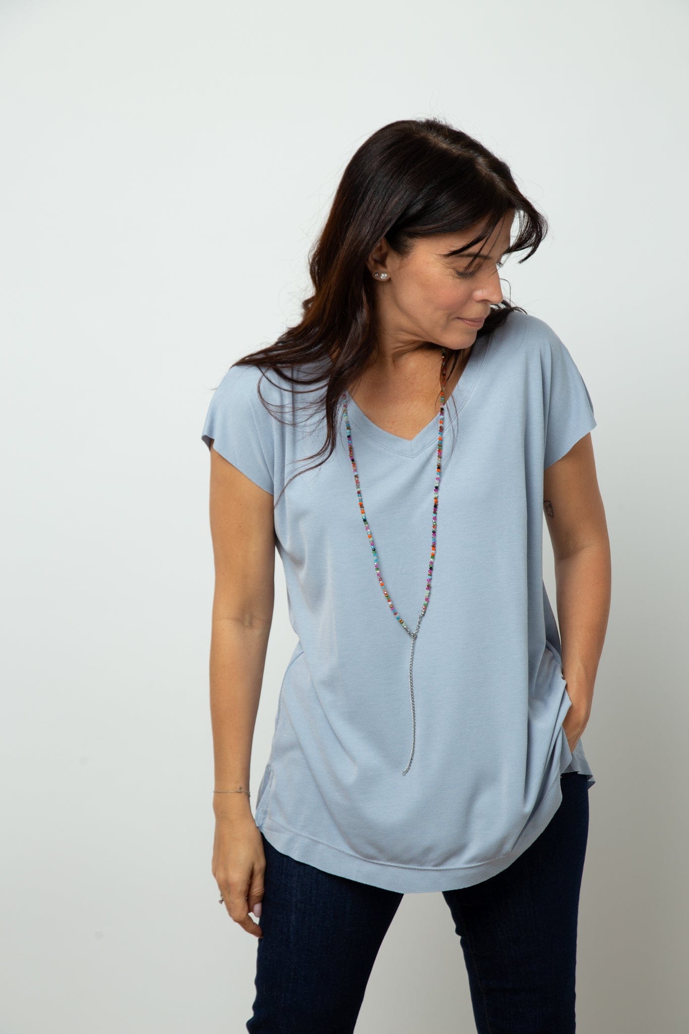 DALLY V חולצה תכלת image 1