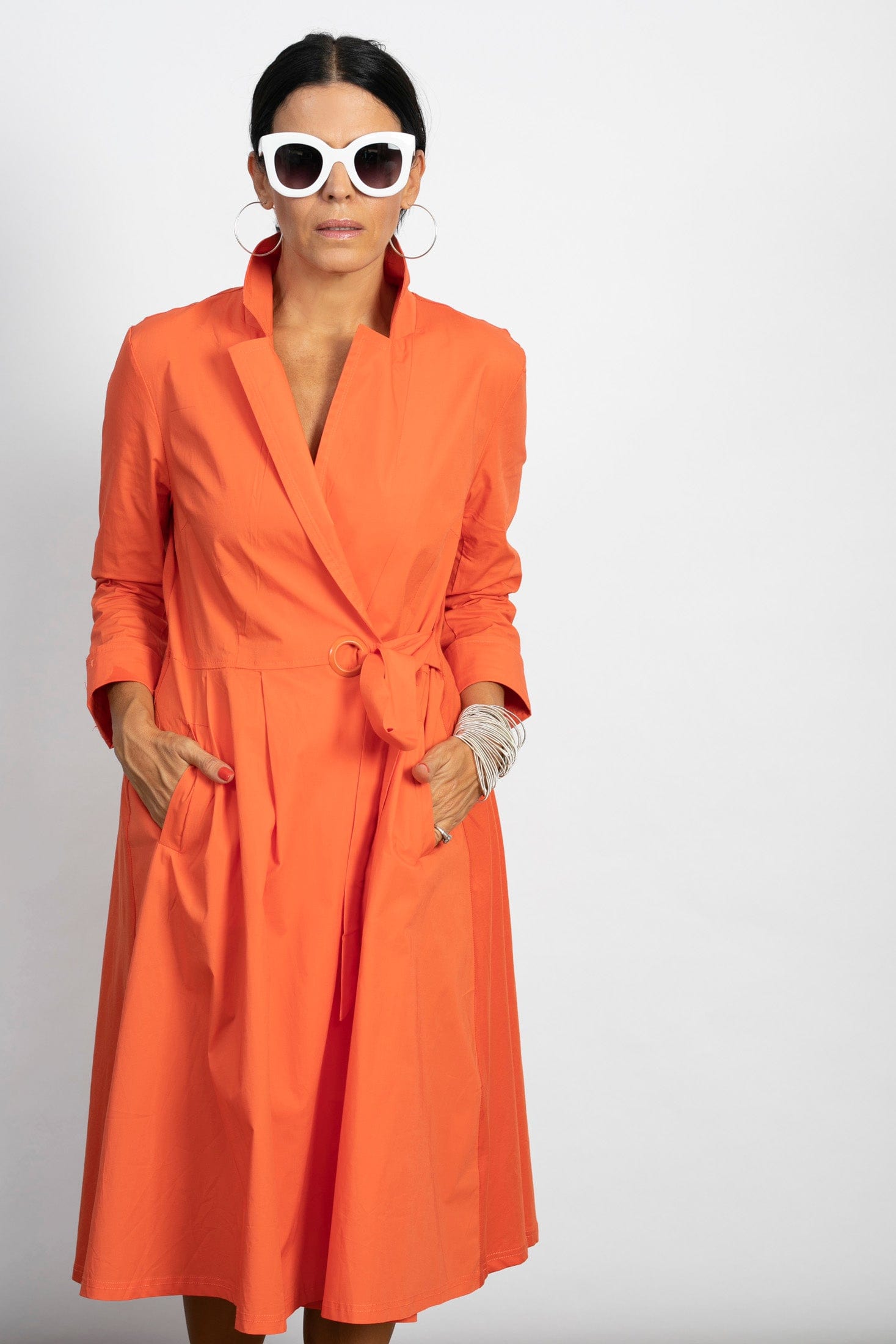 ATLAS  שמלת מעטפת כתומה image 10