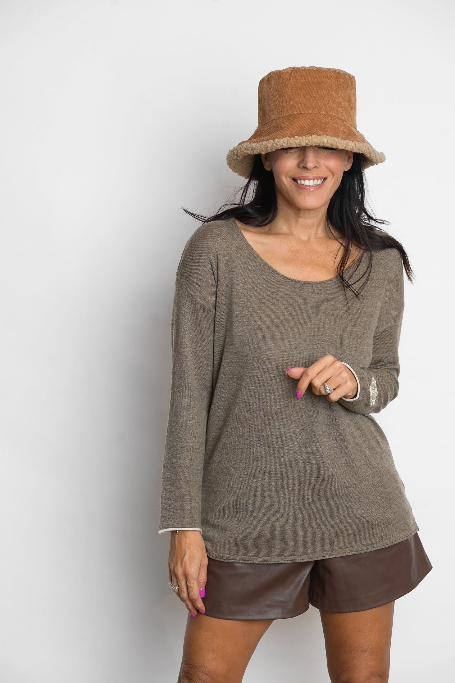 TILOS סריג כפתורים חום image 2