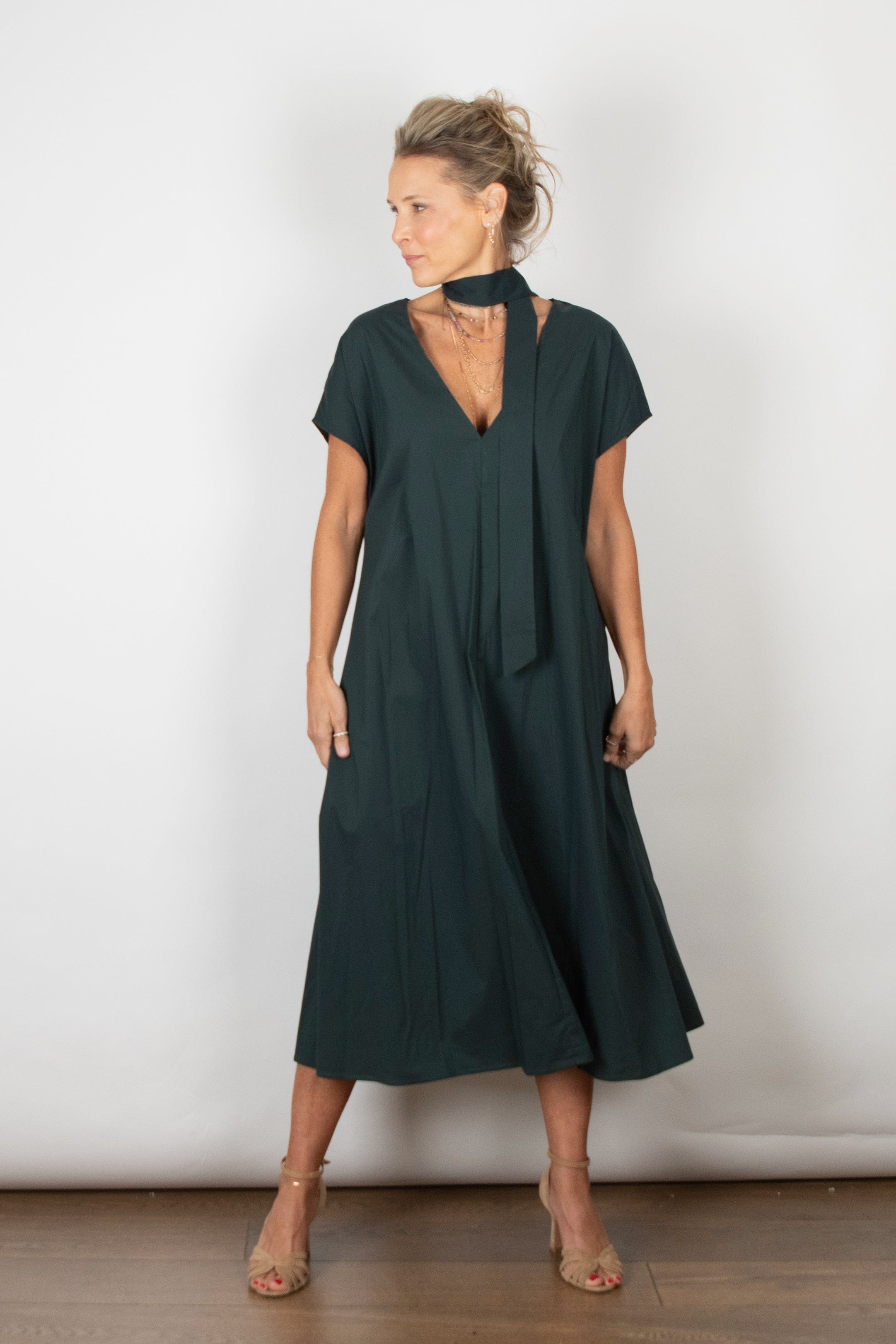 WINEHOUSE  שמלה אוברסייז ירוקה image 11